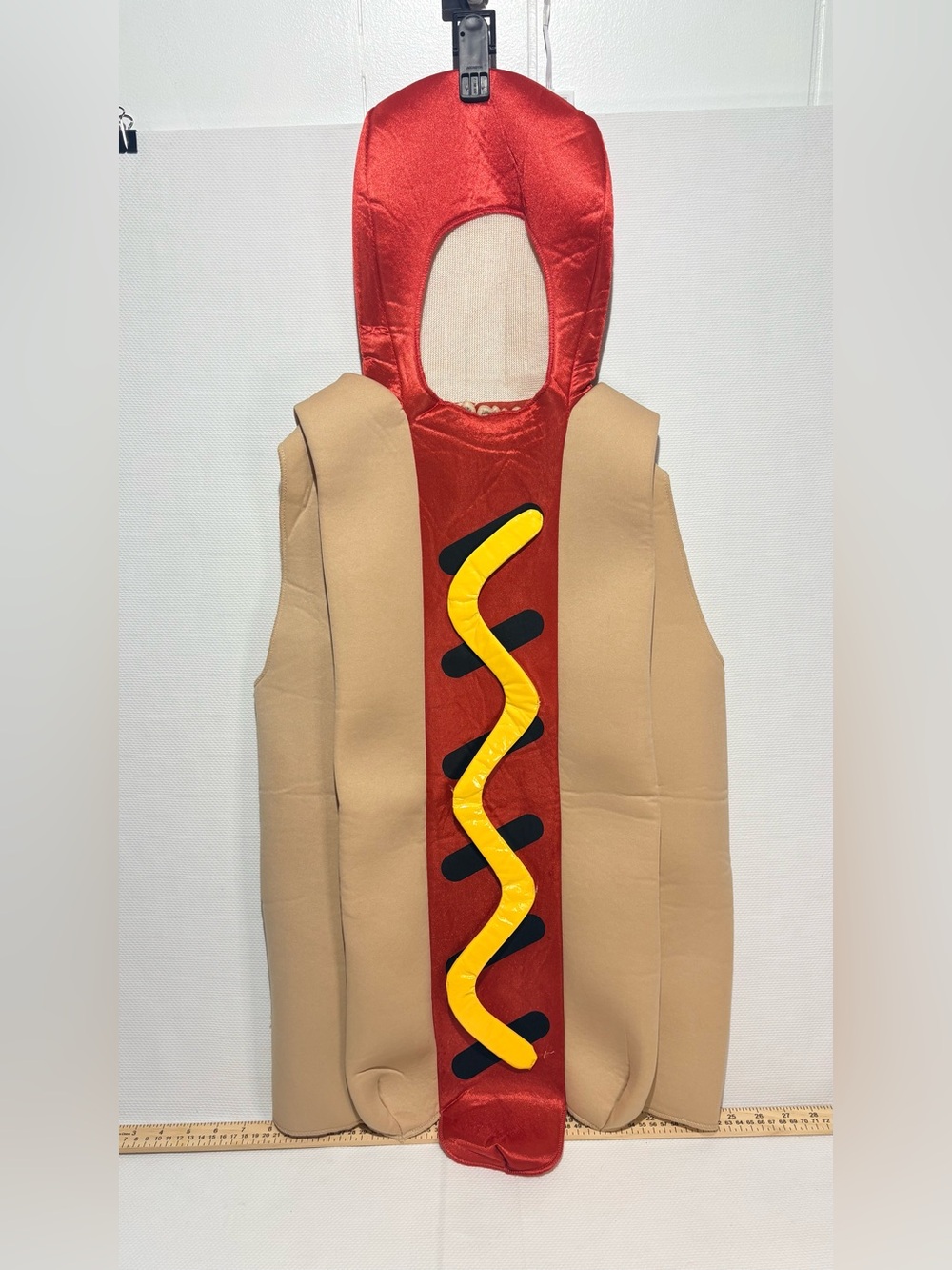 Kids Hot Dog Costume with Mustard Accent